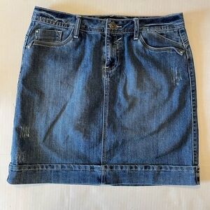 Christiana Zinn Distressed Denim Jean Skirt Size 8
